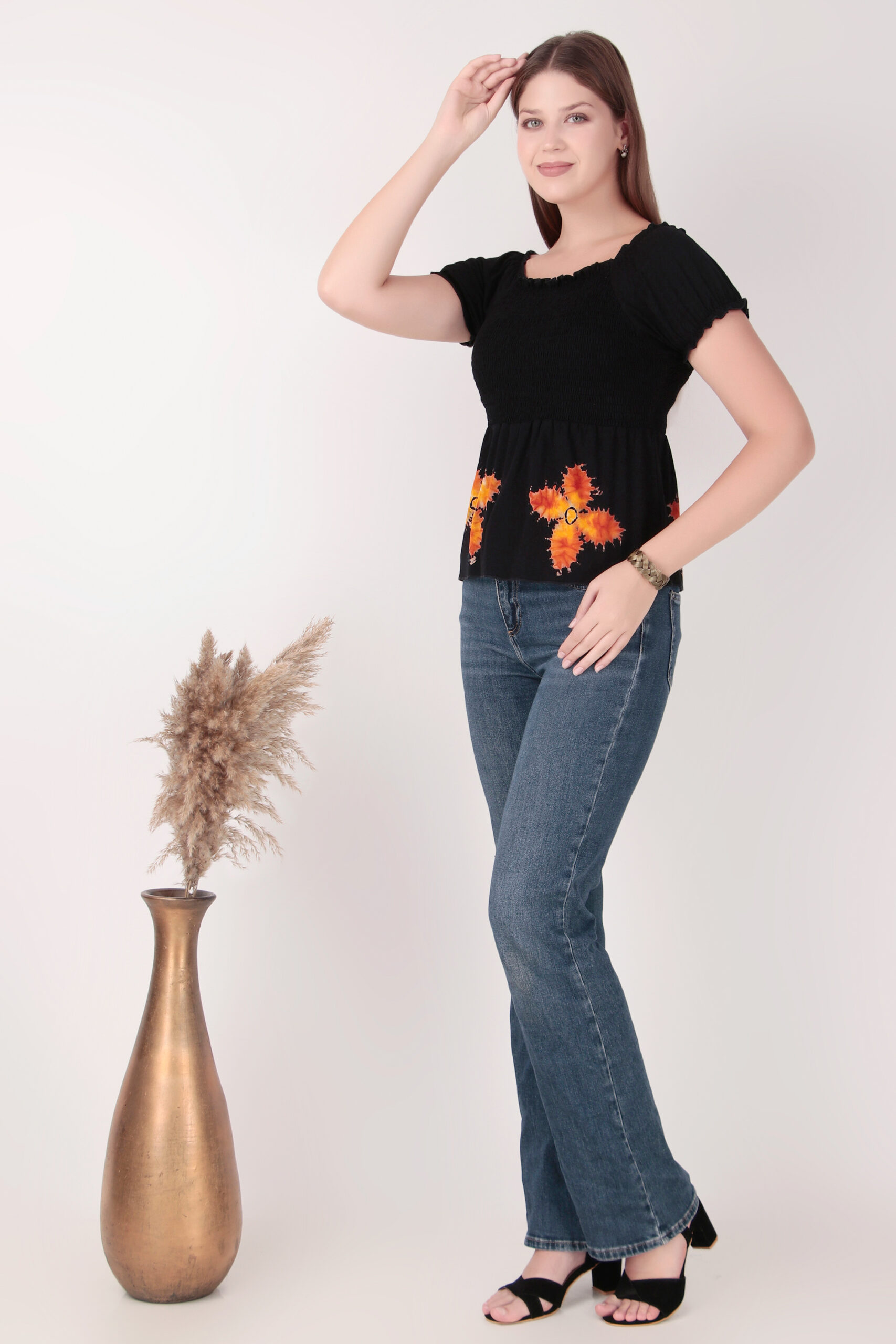 Rayon Viscose Tie-Dye Flower Top - Image 7