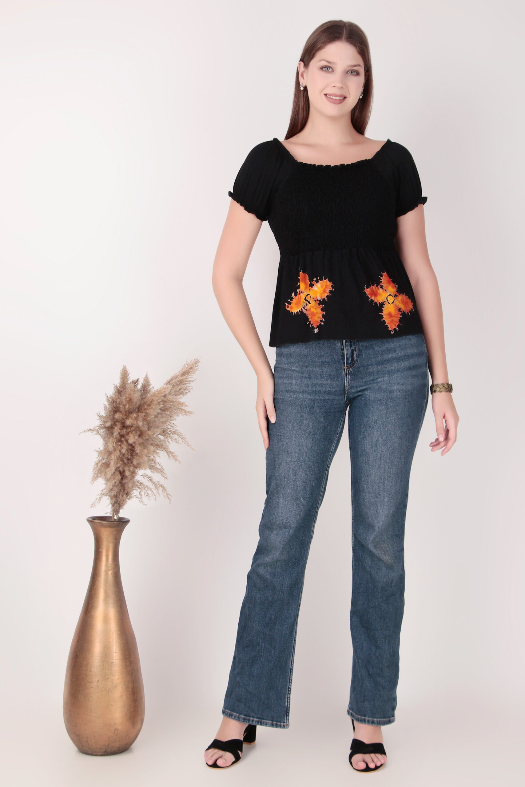 Rayon Viscose Tie-Dye Flower Top - Image 6