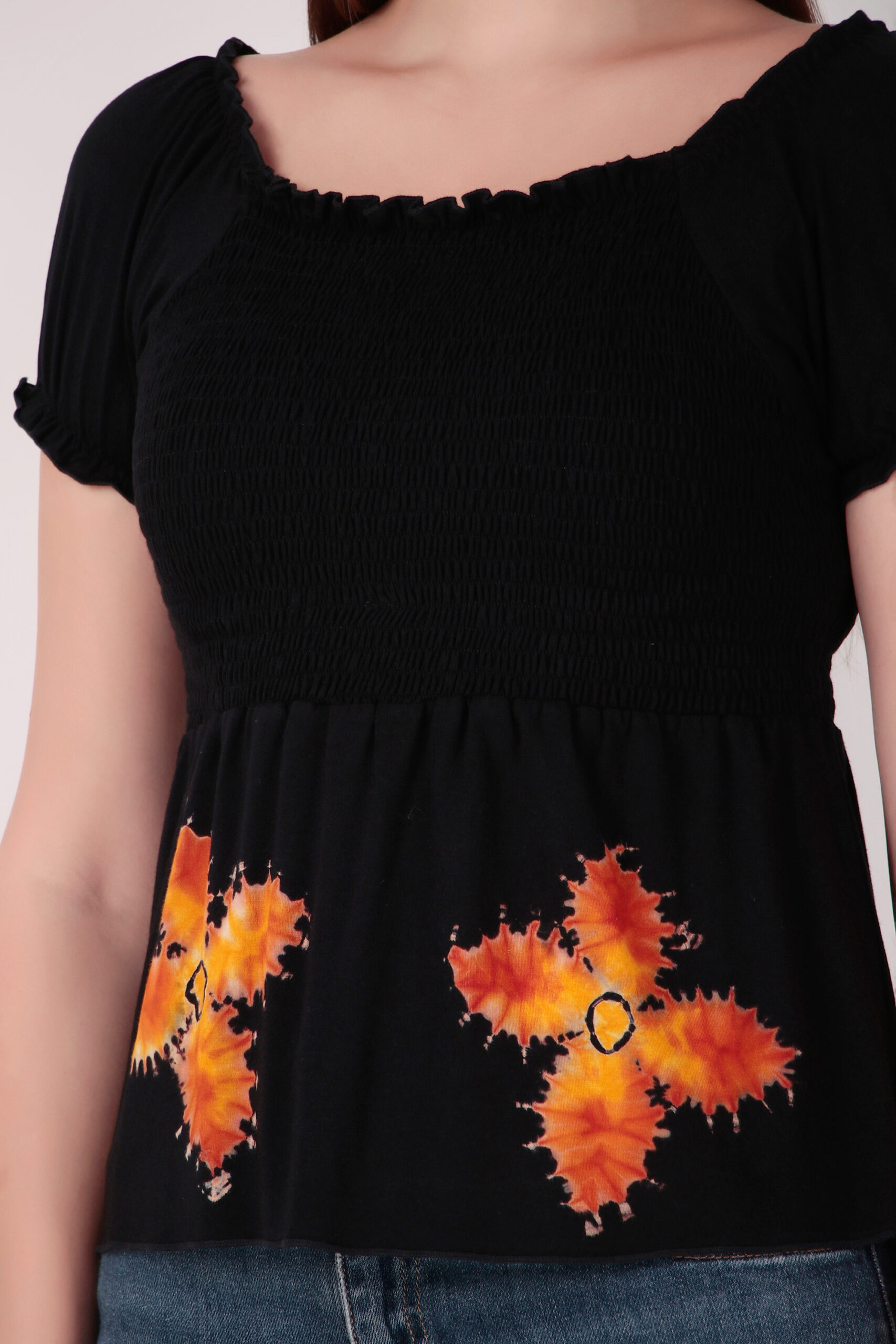 Rayon Viscose Tie-Dye Flower Top - Image 3
