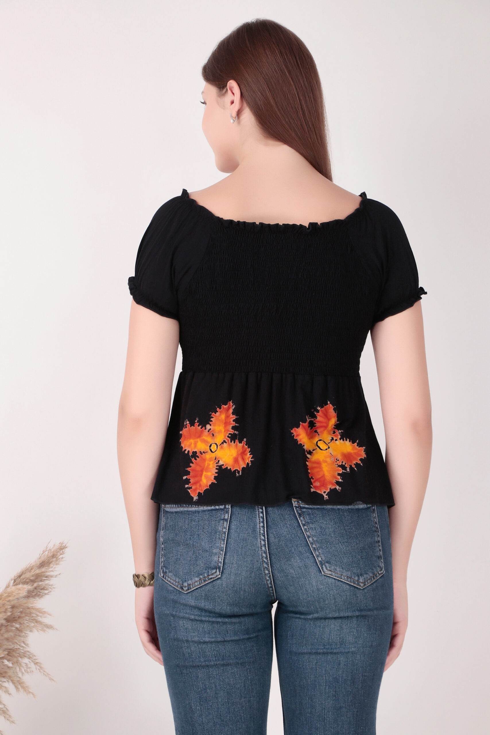 Rayon Viscose Tie-Dye Flower Top - Image 2