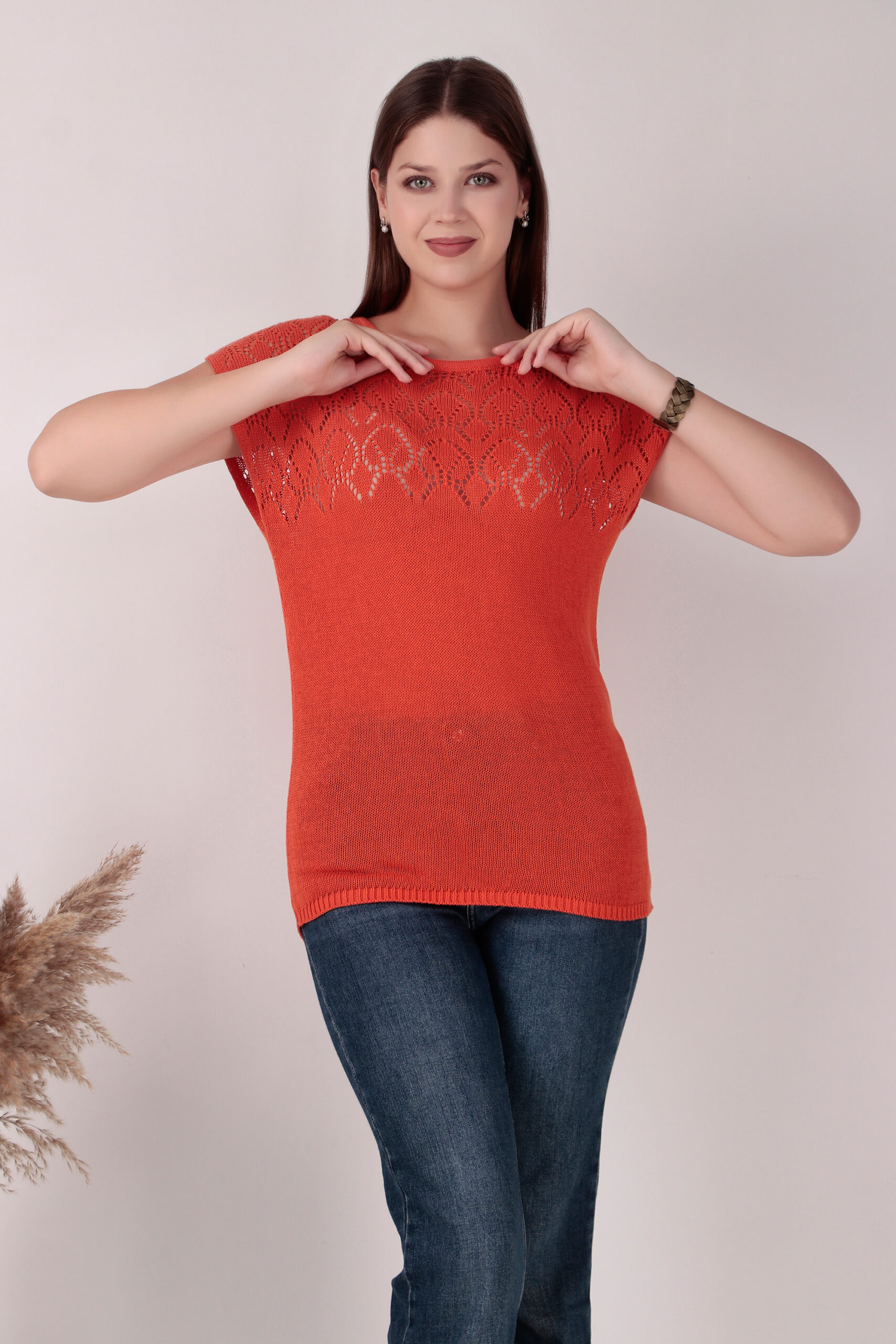 Cotton Knitting Summer Cap Sleeve Sweater - Image 5