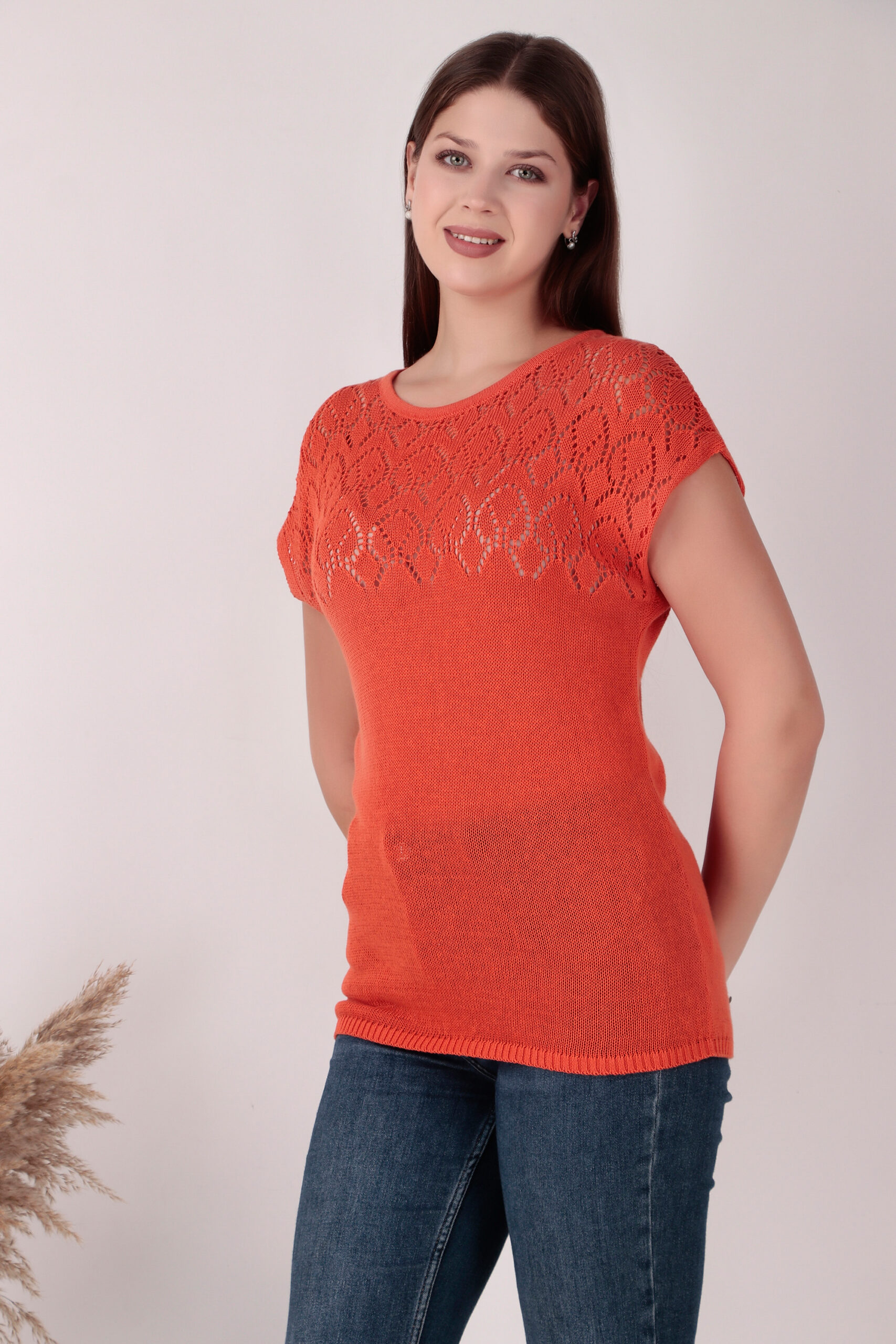 Cotton Knitting Summer Cap Sleeve Sweater