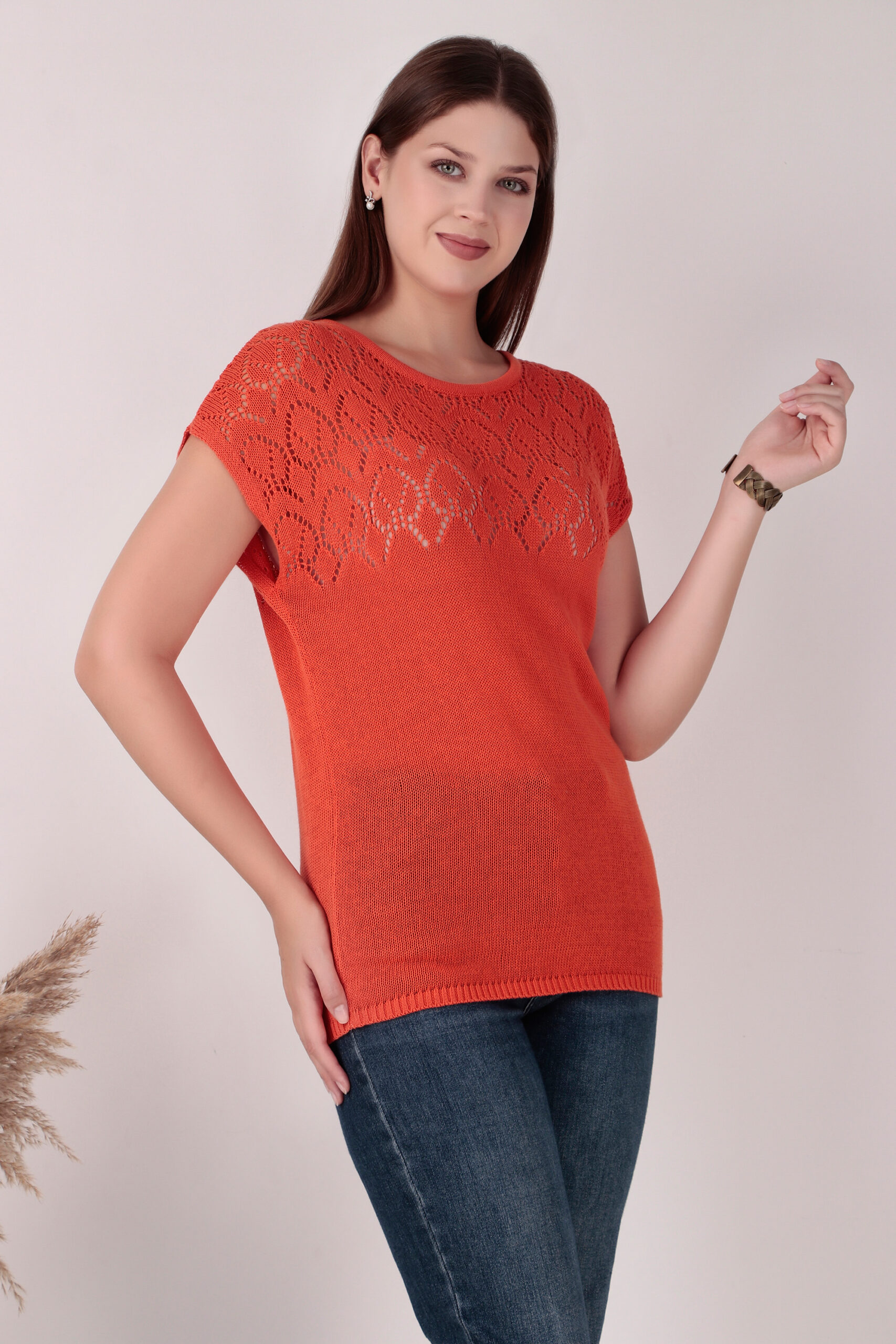 Cotton Knitting Summer Cap Sleeve Sweater - Image 4