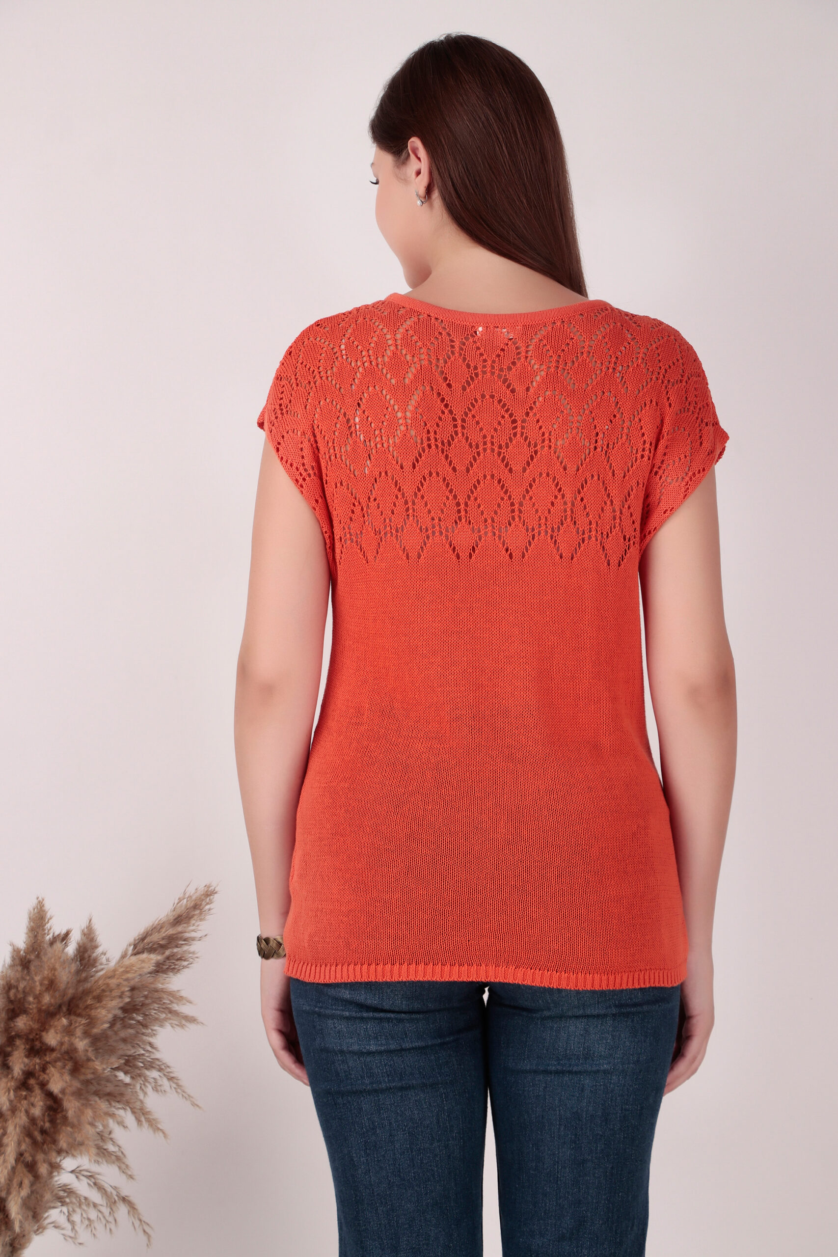 Cotton Knitting Summer Cap Sleeve Sweater - Image 2